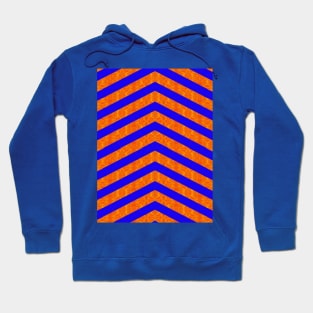 Blue and Orange Chevron Pattern Hoodie